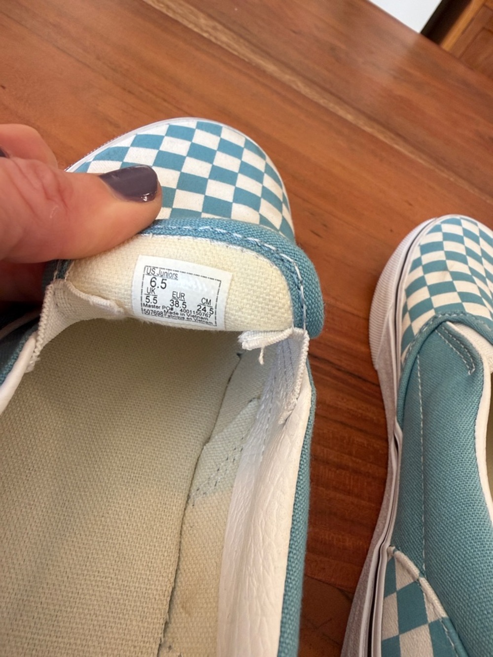 Vans Slip-On Shoes in Junior size 6.5 which equal women’s size 8/8.5 - Picture 7 of 8